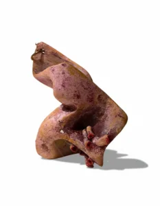 گردنبند دستساز پاپیه ماشه با طرح انتزاعی و رنگ زرشکی و کرم