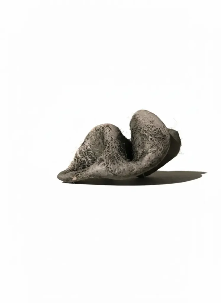 گردنبند دست‌ساز ترکیب پاپیه ماشه و موی بز قهوه‌ای با بافت طبیعی و ارگانیک