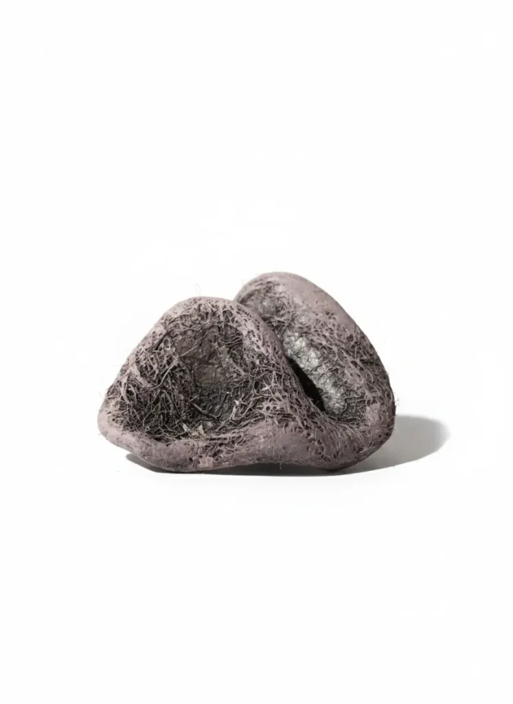 گردنبند دست‌ساز ترکیب پاپیه ماشه و موی بز قهوه‌ای با بافت طبیعی و ارگانیک